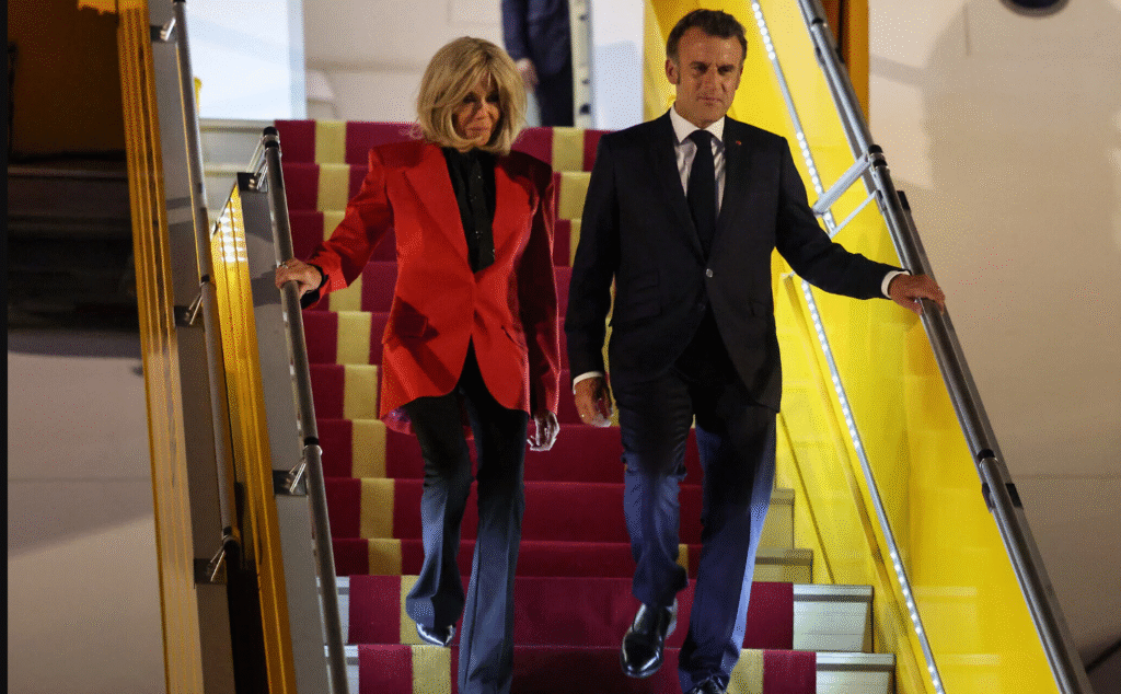 Brigitte Slap French President Emmanuel Macron