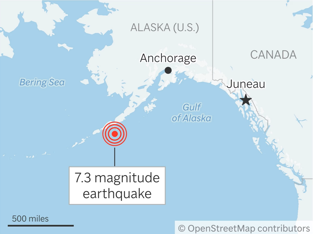 Alaska on Edge: 7.3 Earthquake Strikes Near Sand Point, Sparks Tsunami Concerns