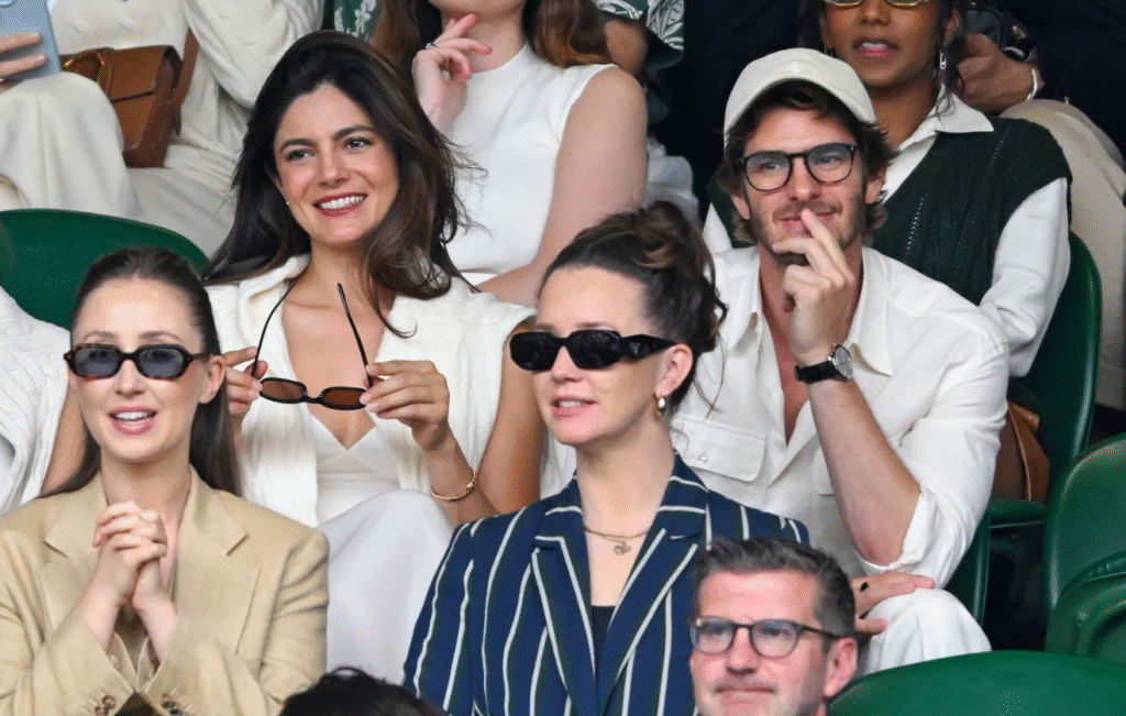 Monica Barbaro and Andrew Garfield Spark Joy in Matching Outfits at Wimbledon 2025