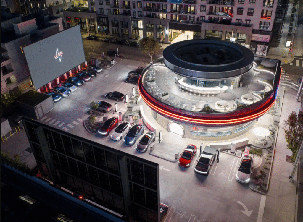 Tesla Diner by Elon Musk Excitingly Opens in LA: Retro Vibes, Movie Screens & High-Tech Robot Servers