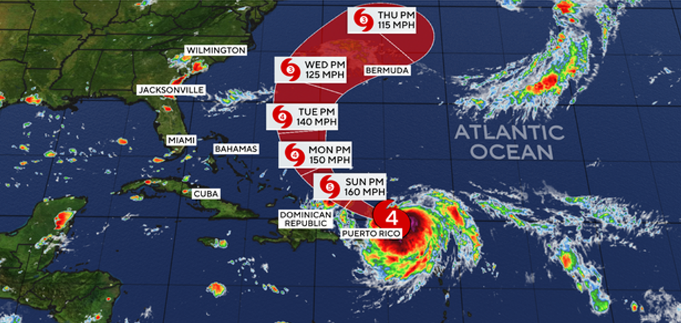 Hurricane Erin Briefly Hits Category 5 Before Settling as Category 4 Monster Storm. 