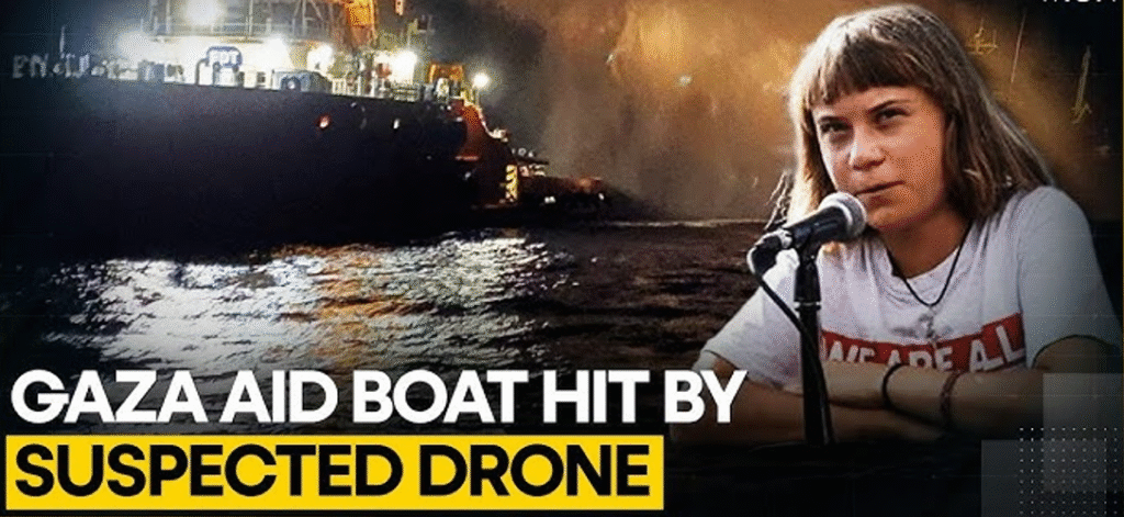 Greta Thunberg's Gaza Flotilla Boat Hit by Suspected Drone Attack